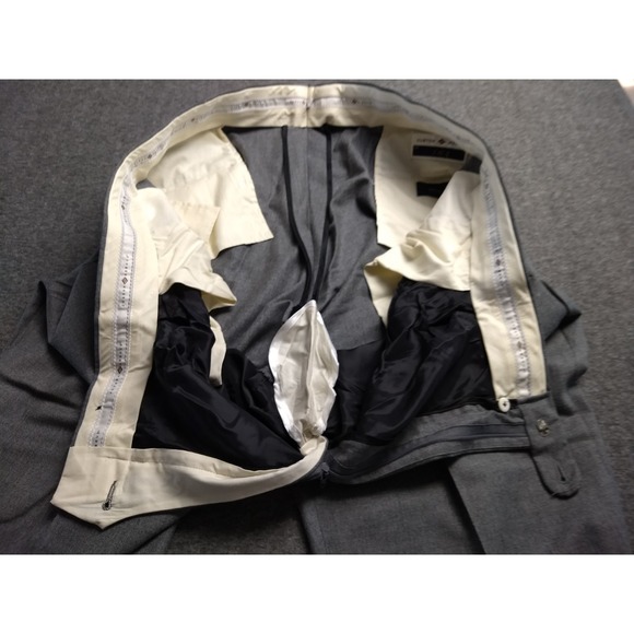 Joseph Abboud Bemberg Zignone Suit Mens 52R Gray 2 Button Custom 100% Wool 47x29 - Picture 15 of 16